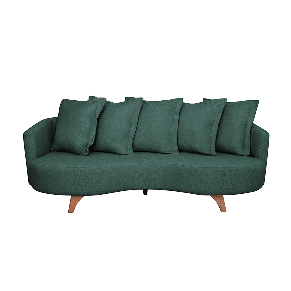 Sofá 3 Lugares Capri Veludo Verde 240 cm