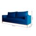 Sofá 3 Lugares Davos Base de Madeira Linho Cotton Azul Marinho