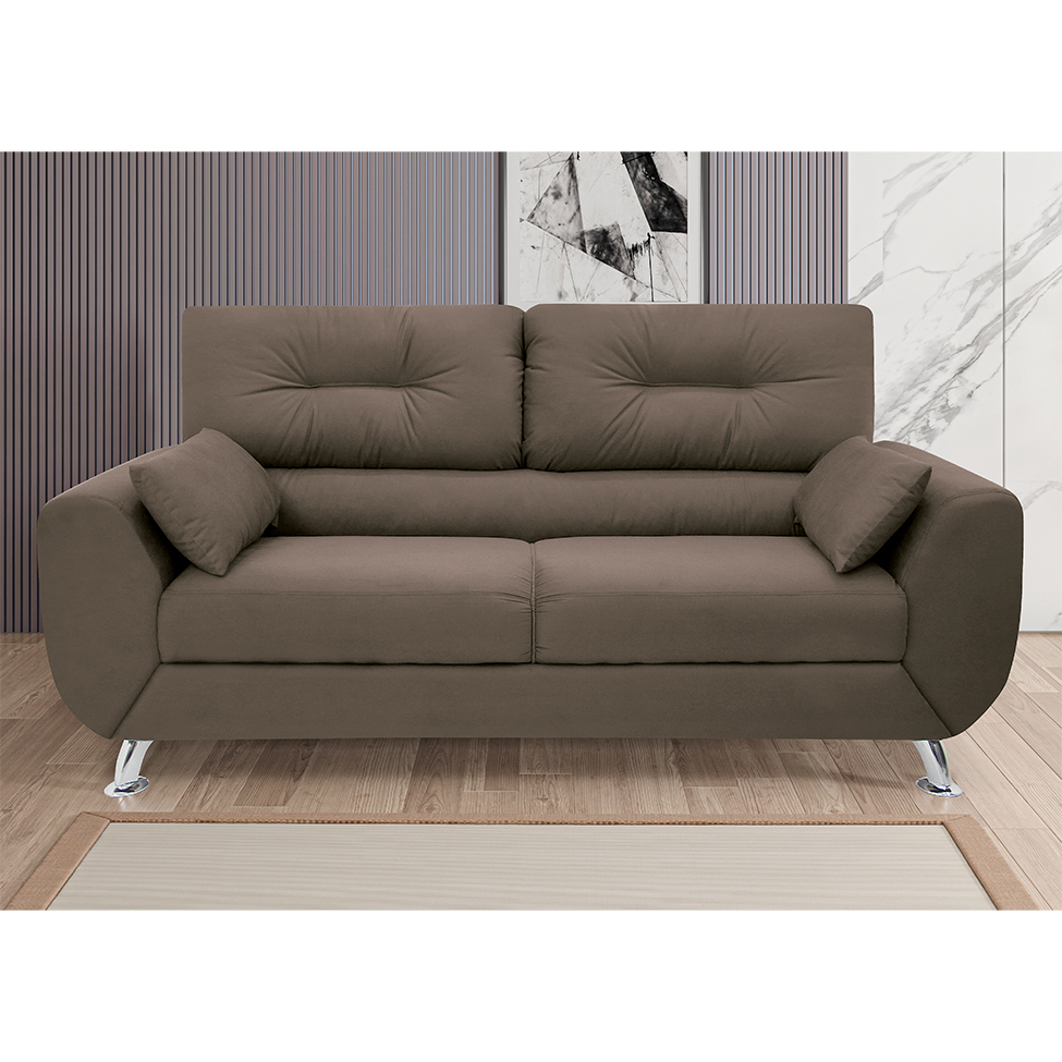 Sofá 3 Lugares Denver Suede Bege