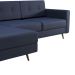 Sofá 3 Lugares Esquerdo Living com Chaise Esquerdo Pé Palito Linho Cotton Azul Marinho