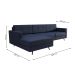 Sofá 3 Lugares Esquerdo Living com Chaise Esquerdo Pé Palito Linho Cotton Azul Marinho