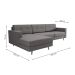 Sofá 3 Lugares Esquerdo Living com Chaise Esquerdo Pé Palito Linho Cotton Cinza