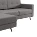 Sofá 3 Lugares Esquerdo Living com Chaise Esquerdo Pé Palito Linho Cotton Cinza