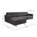 Sofá 3 Lugares Esquerdo Living com Chaise Esquerdo Pé Palito Linho Cotton Grafite Escuro