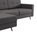 Sofá 3 Lugares Esquerdo Living com Chaise Esquerdo Pé Palito Linho Cotton Grafite Escuro