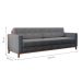 Sofá 3 Lugares Living Base de Madeira Linho Cotton Cinza 210 cm