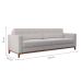 Sofá 3 Lugares Living Base de Madeira Linho Cotton Cru 210 cm