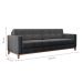 Sofá 3 Lugares Living Base de Madeira Linho Cotton Grafite 210cm