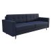 Sofá 3 Lugares Living Pé Palito Linho Cotton Azul Marinho 180 cm