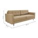 Sofá 3 Lugares Living Pé Palito Linho Cotton Bege 180 cm