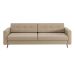 Sofá 3 Lugares Living Pé Palito Linho Cotton Bege 210 cm