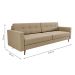 Sofá 3 Lugares Living Pé Palito Linho Cotton Bege 210 cm