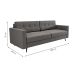 Sofá 3 Lugares Living Pé Palito Linho Cotton Cinza 180 cm