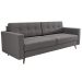 Sofá 3 Lugares Living Pé Palito Linho Cotton Cinza 180 cm