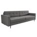 Sofá 3 Lugares Living Pé Palito Linho Cotton Cinza 210 cm