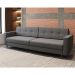 Sofá 3 Lugares Living Pé Palito Linho Cotton Cinza 210 cm