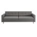 Sofá 3 Lugares Living Pé Palito Linho Cotton Cinza 210 cm
