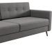 Sofá 3 Lugares Living Pé Palito Linho Cotton Cinza 210 cm