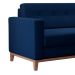 Sofá 3 Lugares Living Pés e Base em Madeira Linho Cotton Azul Marinho 180 cm