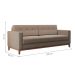 Sofá 3 Lugares Living Pés e Base em Madeira Linho Cotton Bege 180 cm