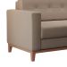 Sofá 3 Lugares Living Pés e Base em Madeira Linho Cotton Bege 180 cm