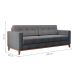 Sofá 3 Lugares Living Pés e Base em Madeira Linho Cotton Cinza 180 cm