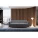 Sofá 3 Lugares Living Pés e Base em Madeira Linho Cotton Cinza 180 cm