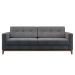 Sofá 3 Lugares Living Pés e Base em Madeira Linho Cotton Cinza 180 cm