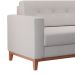 Sofá 3 Lugares Living Pés e Base em Madeira Linho Cotton Cru 180 cm