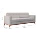 Sofá 3 Lugares Living Pés e Base em Madeira Linho Cotton Cru 180 cm