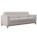 Sofá 3 Lugares Living Pés e Base em Madeira Linho Cotton Cru 180 cm