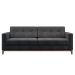 Sofá 3 Lugares Living Pés e Base em Madeira Linho Cotton Grafite 180 cm