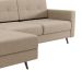 Sofá 3 Lugares Living com Chaise Esquerdo Pé Palito Linho Cotton Bege