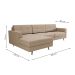 Sofá 3 Lugares Living com Chaise Esquerdo Pé Palito Linho Cotton Bege