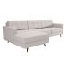 Sofá 3 Lugares Living com Chaise Esquerdo Pé Palito Linho Cotton Cru