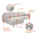 Sofá 3 Lugares Living com Chaise Esquerdo Pé Palito Linho Cotton Cru