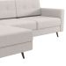 Sofá 3 Lugares Living com Chaise Esquerdo Pé Palito Linho Cotton Cru