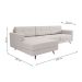 Sofá 3 Lugares Living com Chaise Esquerdo Pé Palito Linho Cotton Cru