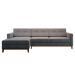 Sofá 3 Lugares Living com Chaise Esquerdo Pés e Base em Madeira Linho Cotton Cinza