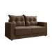Sofá 3 Lugares Lubeck Suede Marrom 180 cm