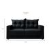 Sofá 3 Lugares Lubeck Suede Preto 180 cm
