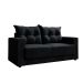 Sofá 3 Lugares Lubeck Suede Preto 180 cm