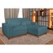Sofá 3 Lugares Mônaco com Chaise Direito Linho Azul Claro