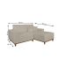 Sofá 3 Lugares Mônaco com Chaise Direto Linho Off White