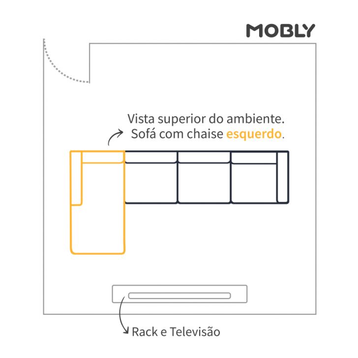 Sofá Modulado 3,70 x 1,93 - Mônaco – Conceito Mobile