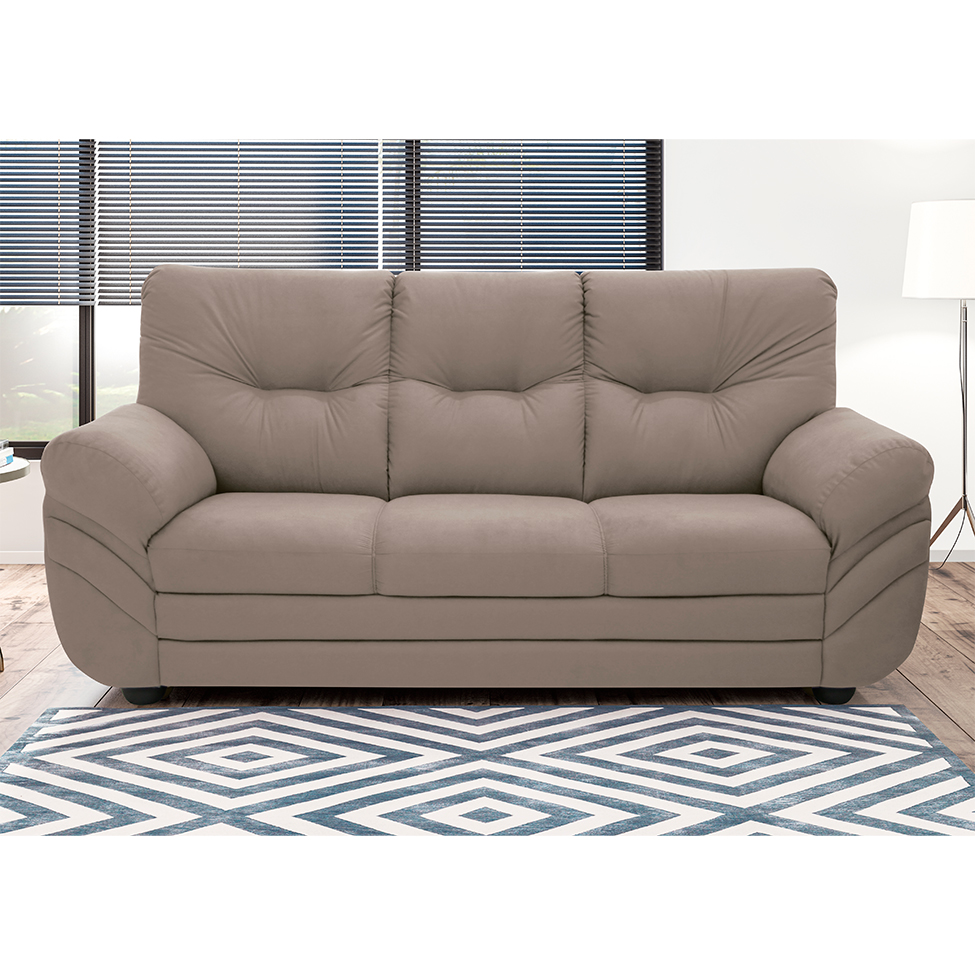 Sofá 3 Lugares Maranello Suede Bege