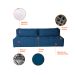 Sofá 3 Lugares Modular Soho Linho Azul Marinho