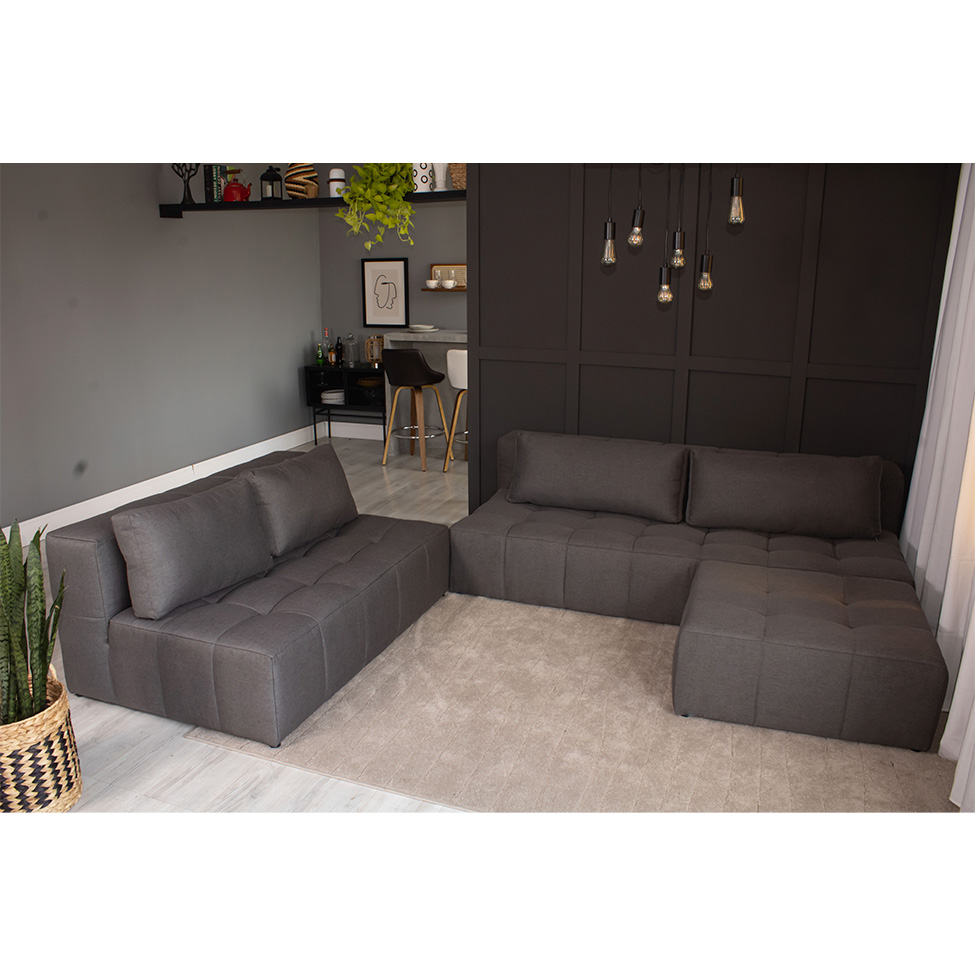 Sofá 3 Lugares Modular Soho Linho Grafite