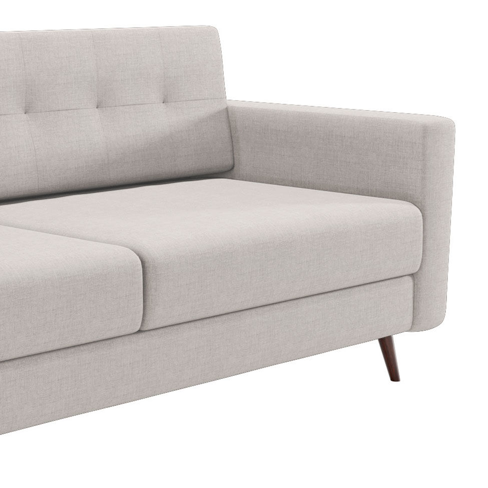 Sofá 3 Lugares Pé Palito Living Linho Cotton Cru