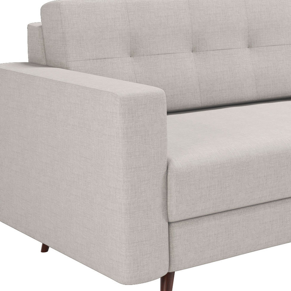 Sofá 3 Lugares Pé Palito Living Linho Cotton Cru